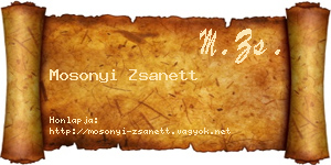 Mosonyi Zsanett névjegykártya